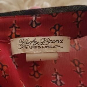 LUCKY BRAND SLEEVELESS BLOUSE sheer Large